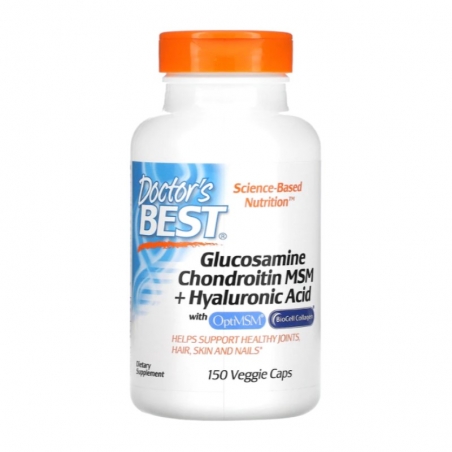 DOCTOR`S BEST Glucosamine Chondroitin MSM + Hyaluronic Acid 150 vege caps.